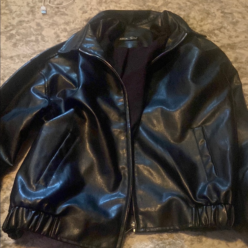 SHEIN Black Leather Jacket